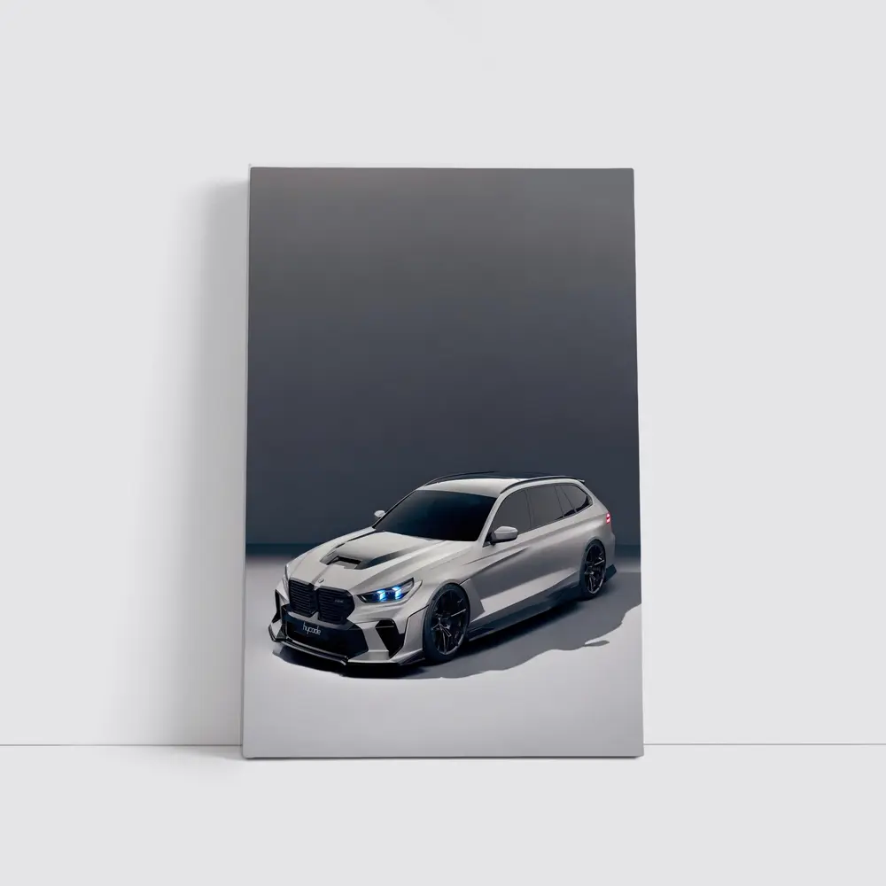 BMW M5 Touring Gray Studio Background – Wall Art