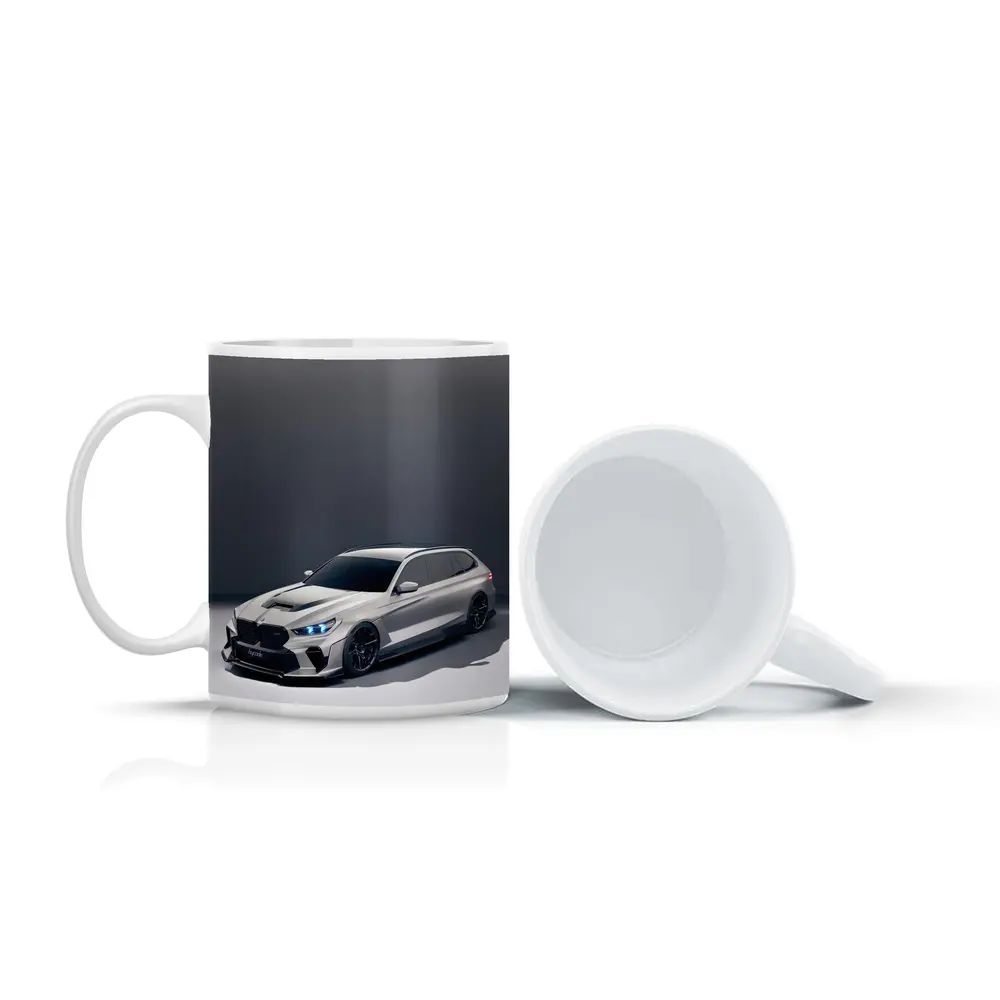 BMW M5 Touring Gray Studio Background – Mugs