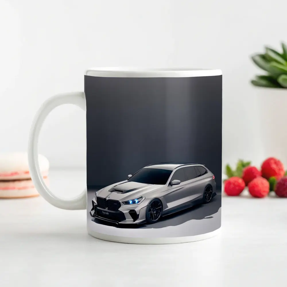 BMW M5 Touring Gray Studio Background – Mugs