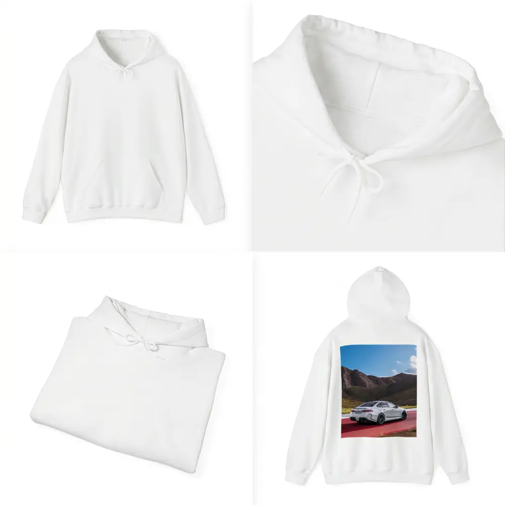 BMW M5 Silver Sedan Mountain Racing Track – Hoodies