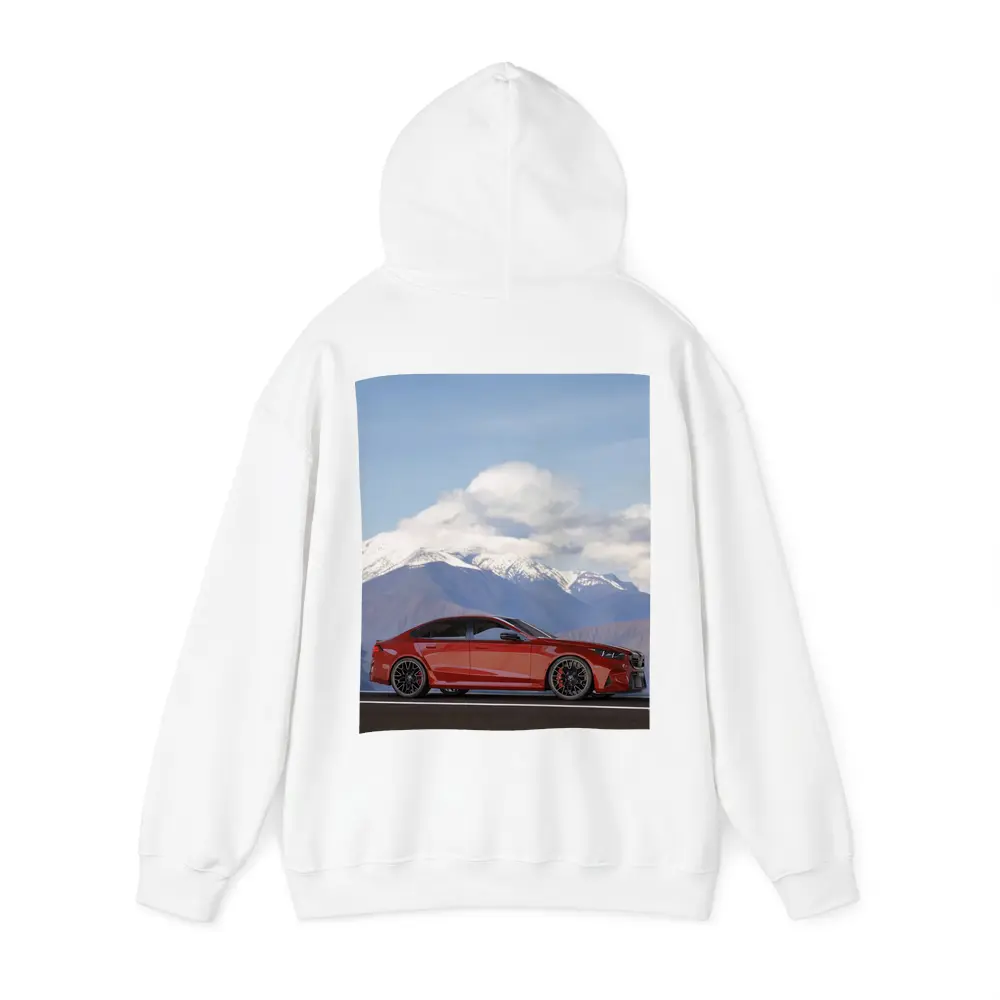 BMW M5 Red Sedan Mountain Road – Hoodies