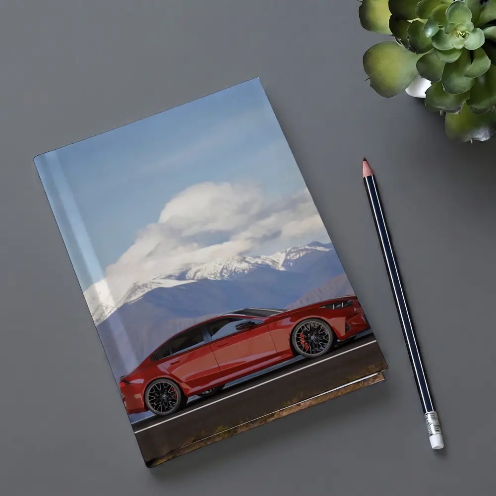 BMW M5 Red Sedan Mountain Road – Notebooks