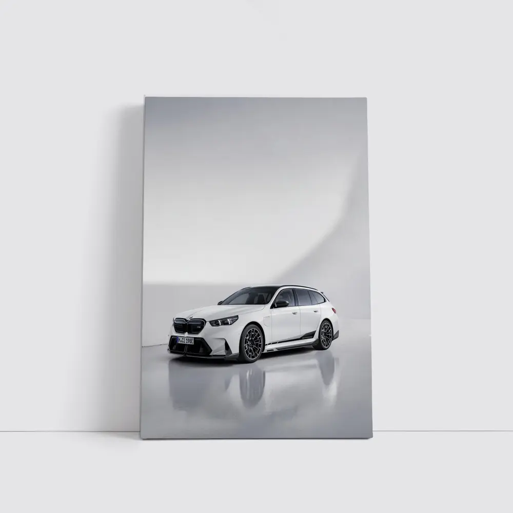BMW M5 Touring White Studio Background – Wall Art