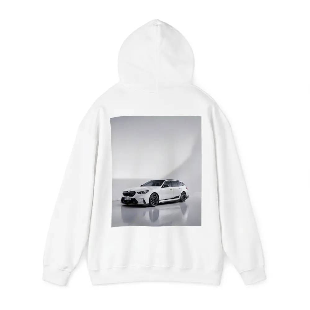 BMW M5 Touring White Studio Background – Hoodies