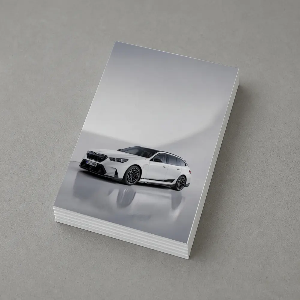 BMW M5 Touring White Studio Background – Postcards