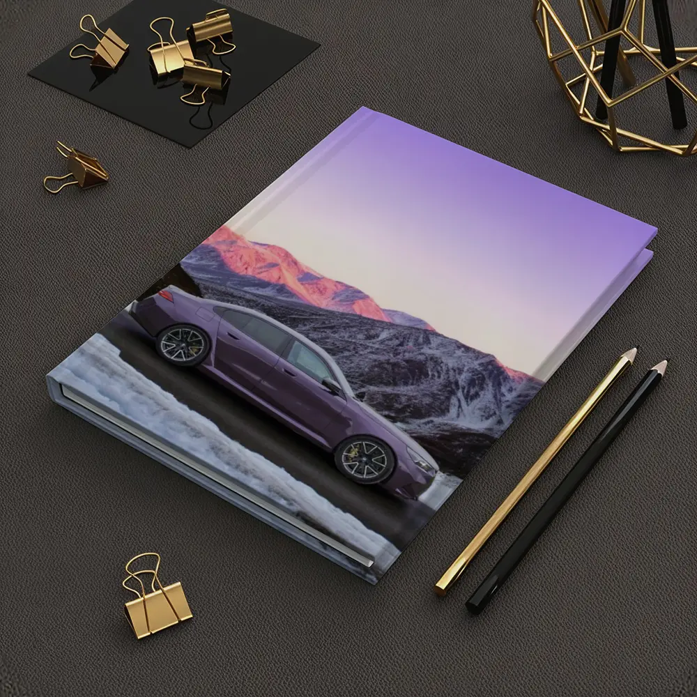 BMW M5 Purple Sedan Snowy Mountain Sunset – Notebooks