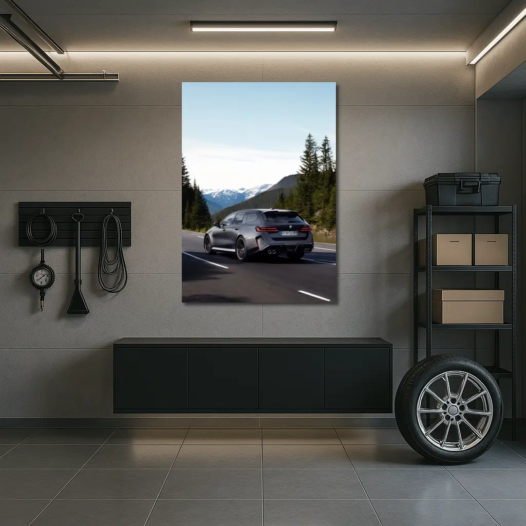 BMW M5 Touring Gray Mountain Road Drive – Wall Art