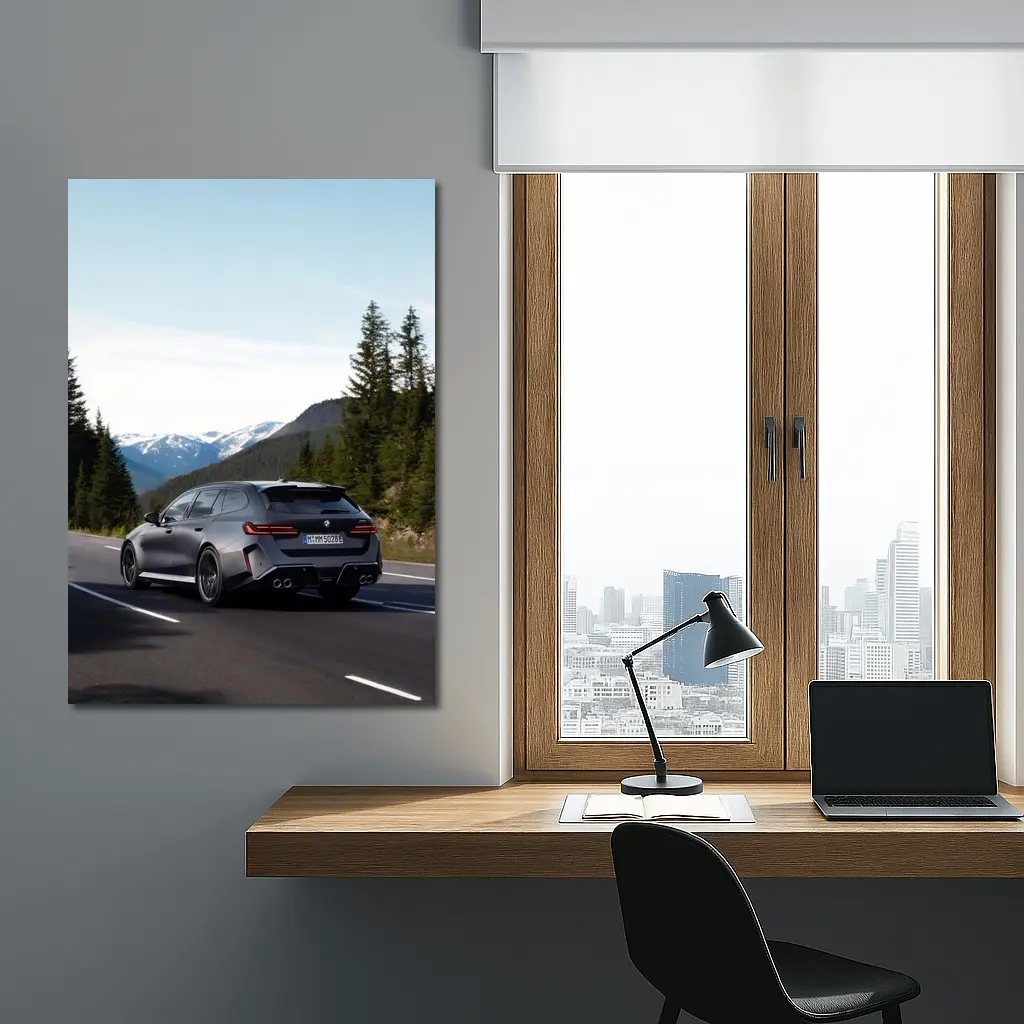 BMW M5 Touring Gray Mountain Road Drive – Wall Art