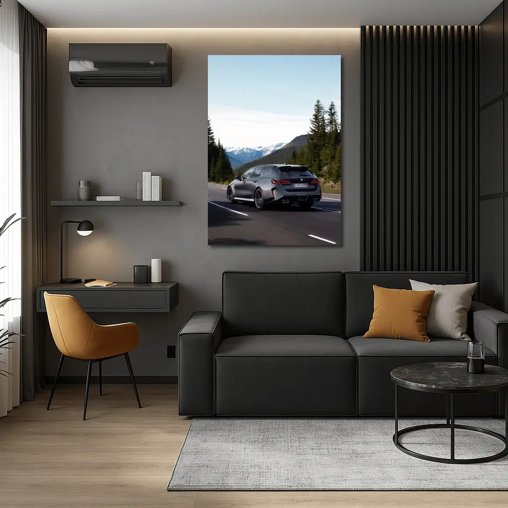 BMW M5 Touring Gray Mountain Road Drive – Wall Art