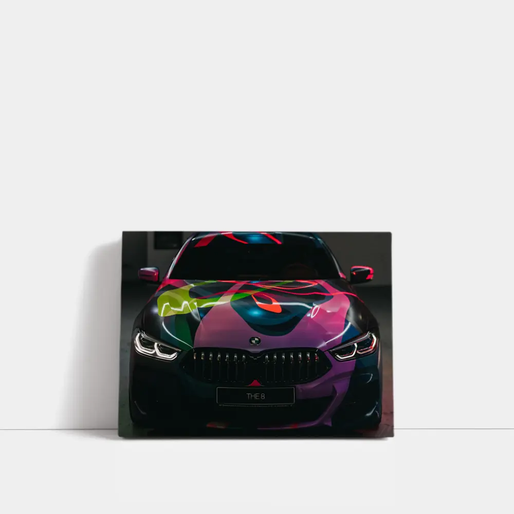 BMW 8 Series Colorful Art Car Front – Wall Art