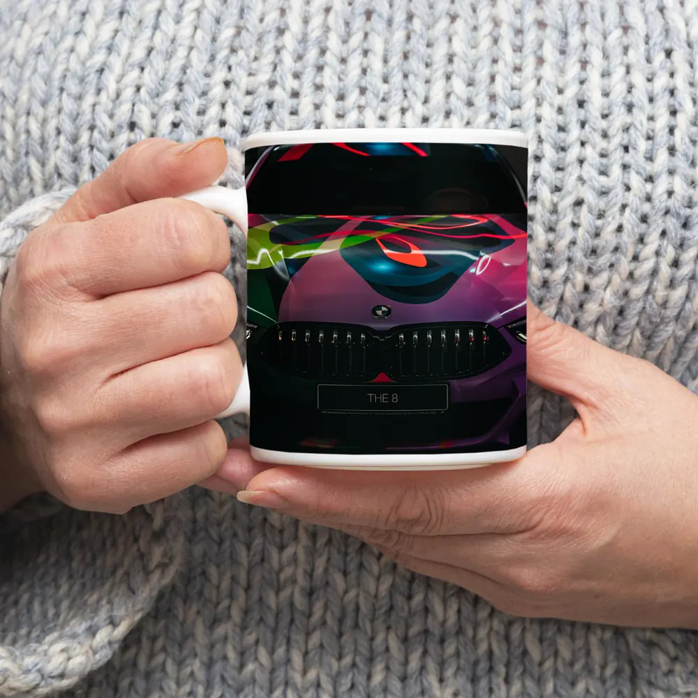 BMW 8 Series Colorful Art Car Front – Mugs