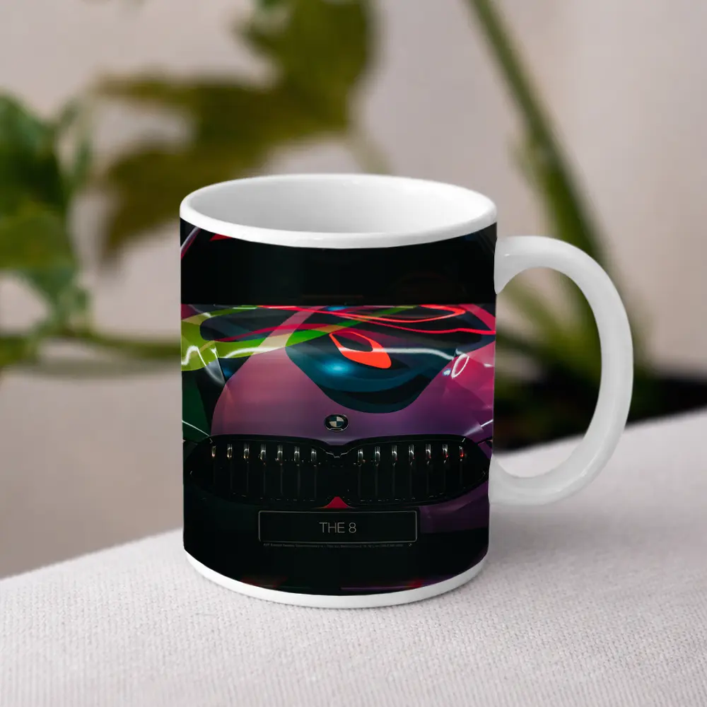 BMW 8 Series Colorful Art Car Front – Mugs