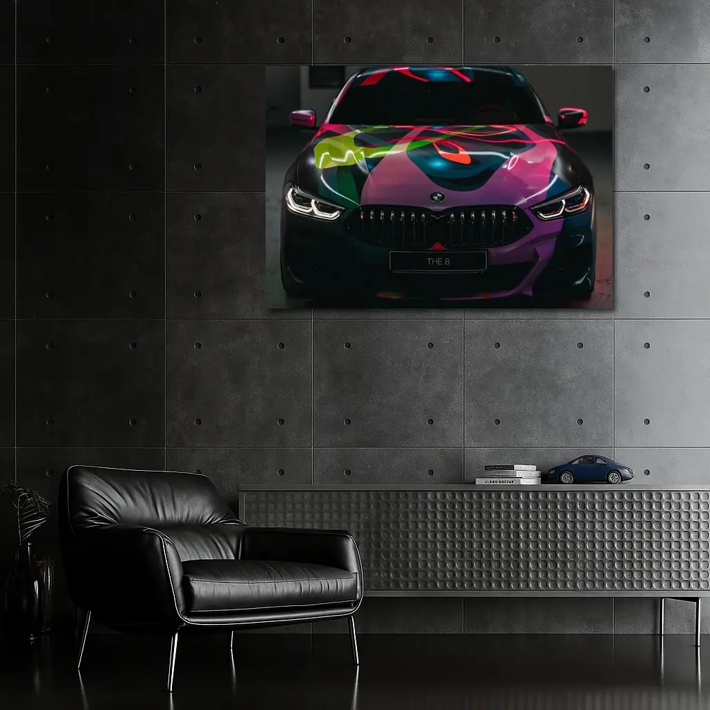 BMW 8 Series Colorful Art Car Front – Wall Art
