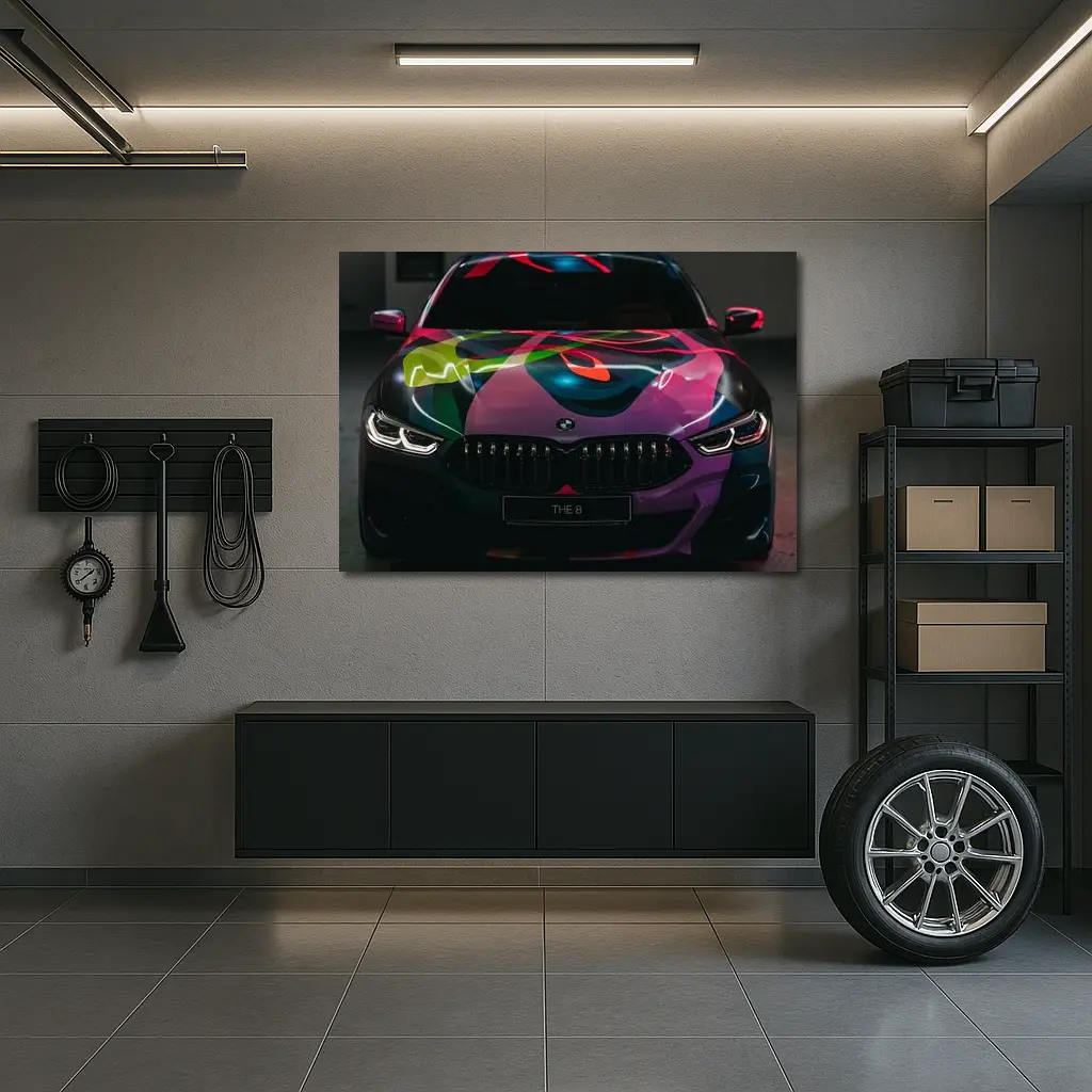 BMW 8 Series Colorful Art Car Front – Wall Art