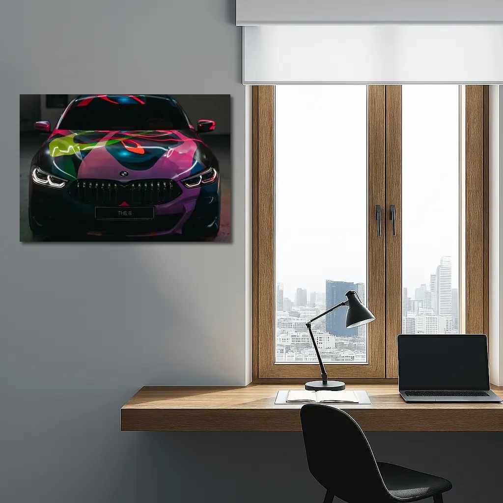 BMW 8 Series Colorful Art Car Front – Wall Art