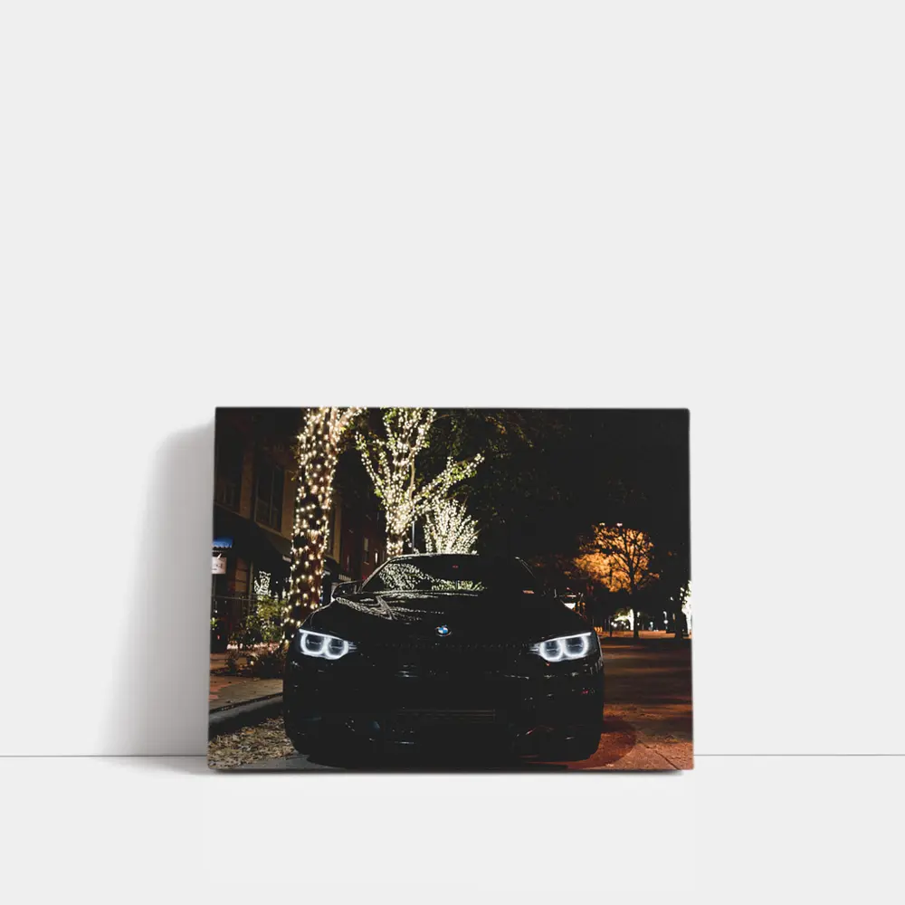 BMW Black Car City Night Lights – Wall Art