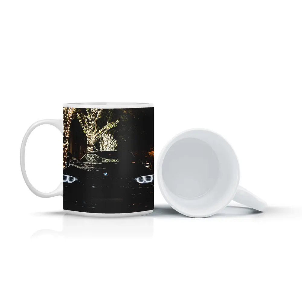 BMW Black Car City Night Lights – Mugs