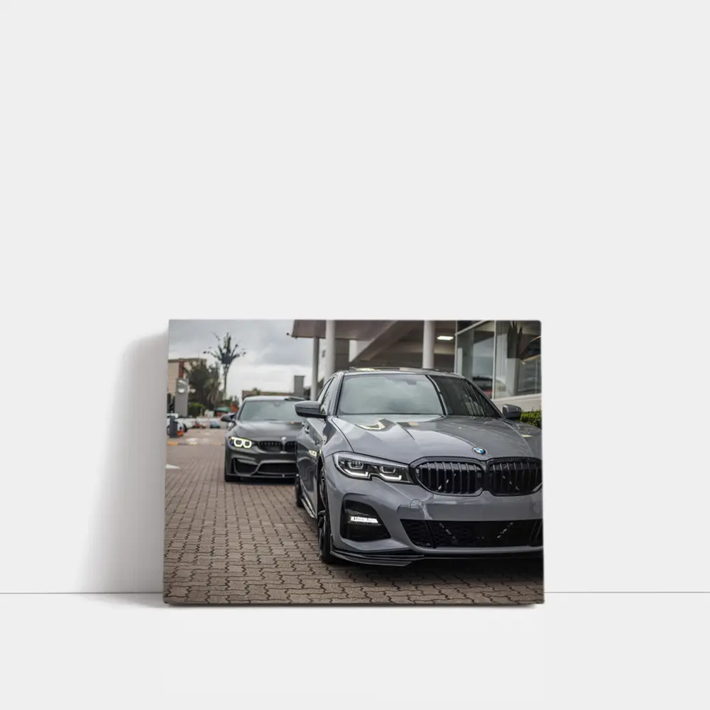BMW 3 Series Gray Sedan Dealership Lot – Wall Art
