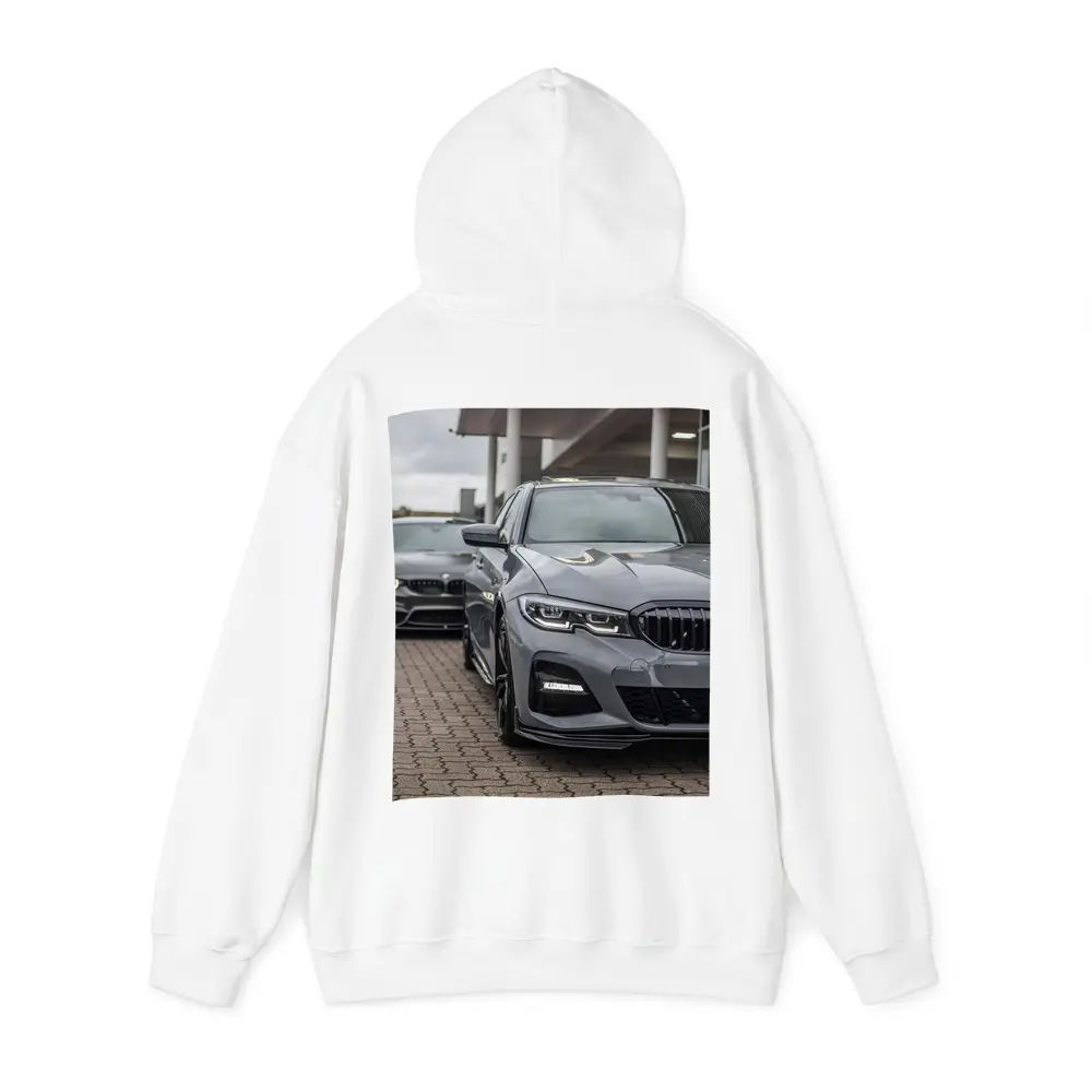 BMW 3 Series Gray Sedan Dealership Lot – Hoodies