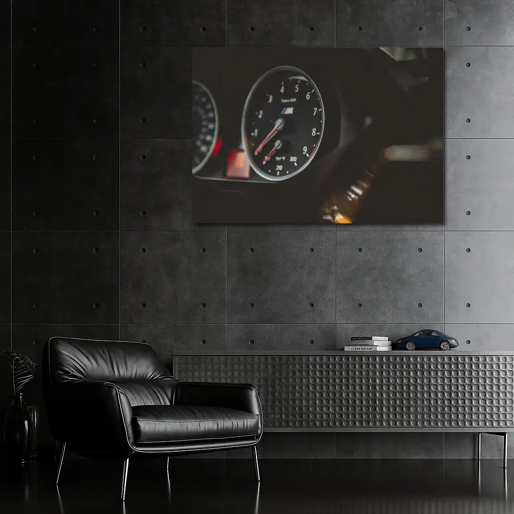 BMW M Series Dashboard Tachometer Dark Interior – Wall Art