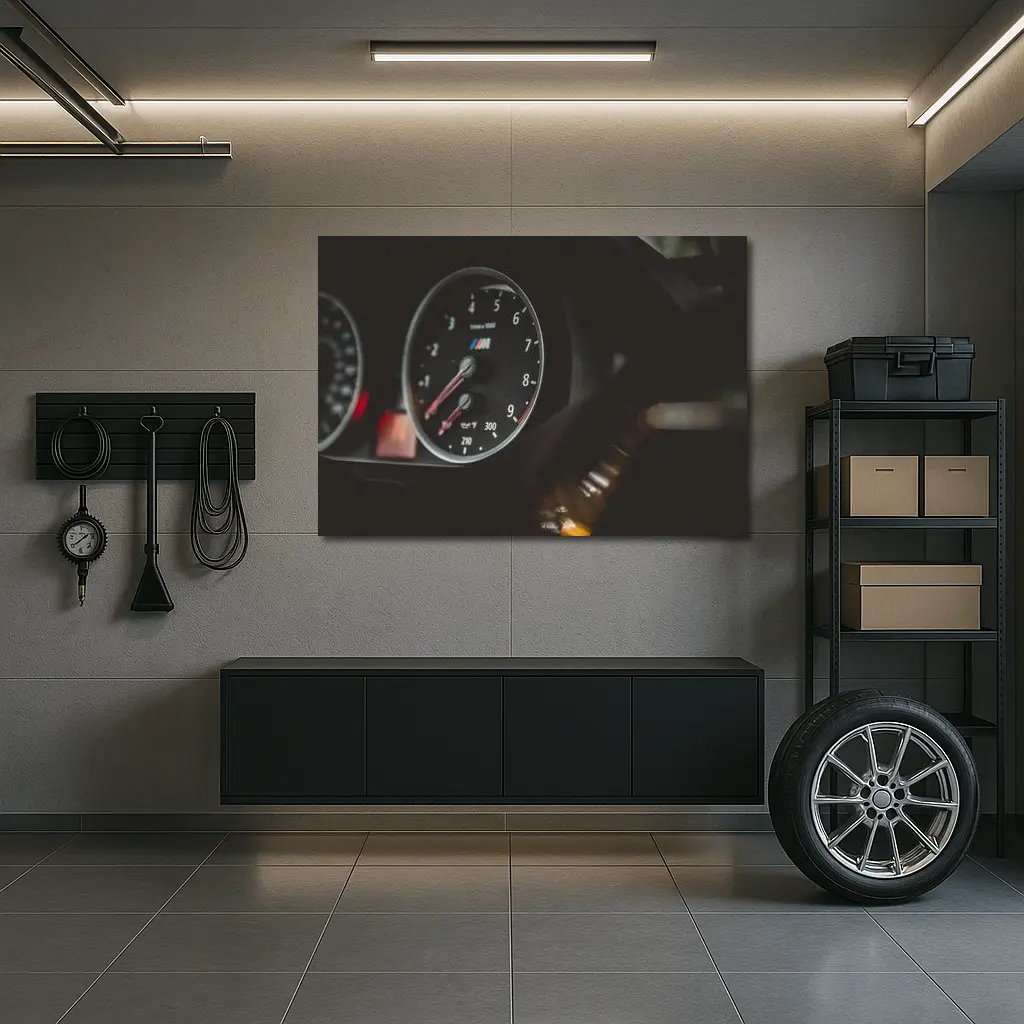 BMW M Series Dashboard Tachometer Dark Interior – Wall Art