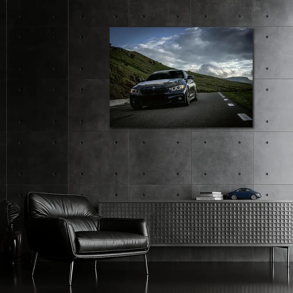 BMW 4 Series Dark Road Mountain Clouds – Wall Art