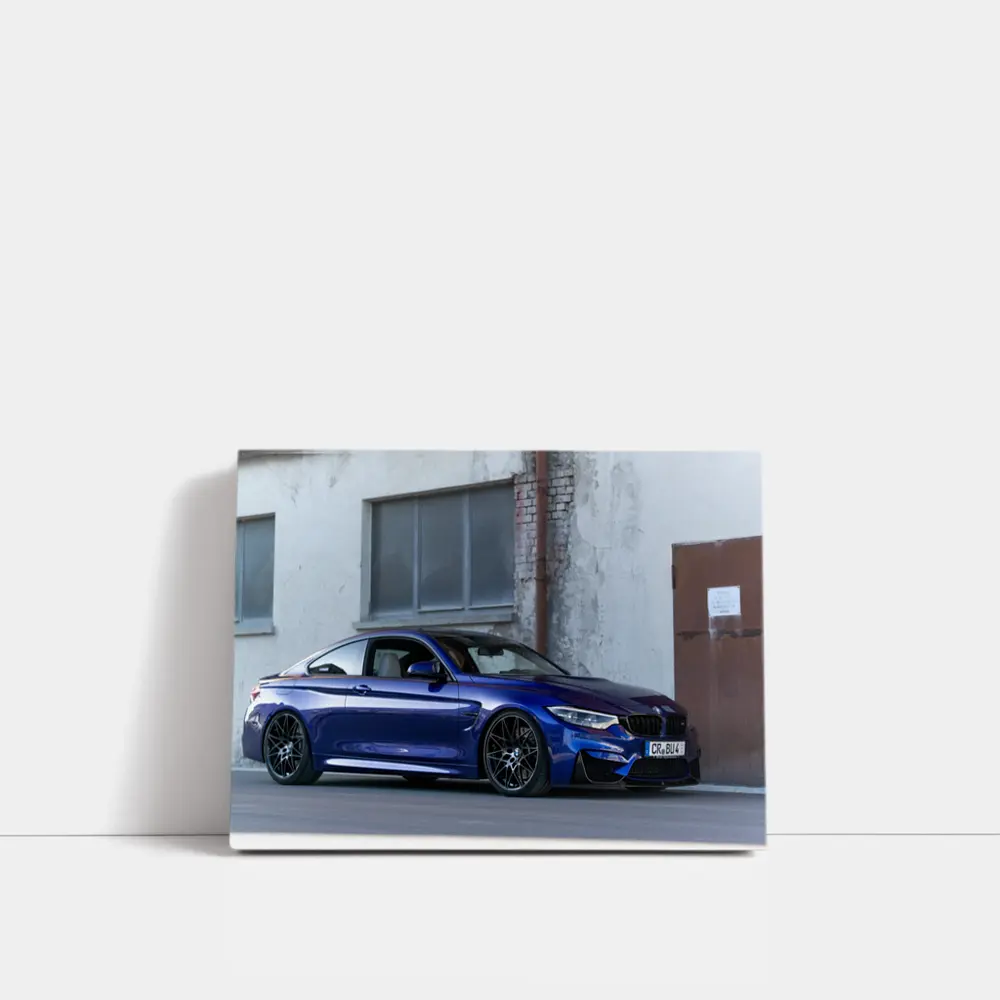 BMW M4 Blue Coupe Urban Street Scene – Wall Art