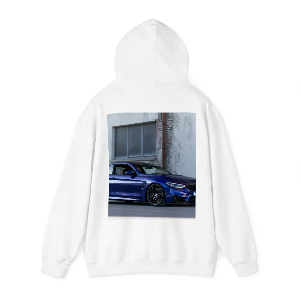 BMW M4 Blue Coupe Urban Street Scene – Hoodies