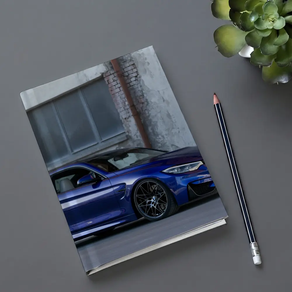 BMW M4 Blue Coupe Urban Street Scene – Notebooks