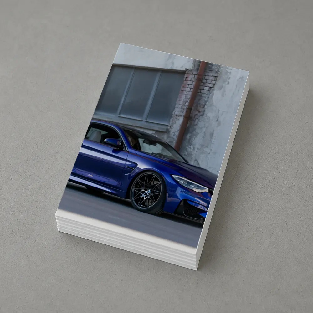 BMW M4 Blue Coupe Urban Street Scene – Postcards