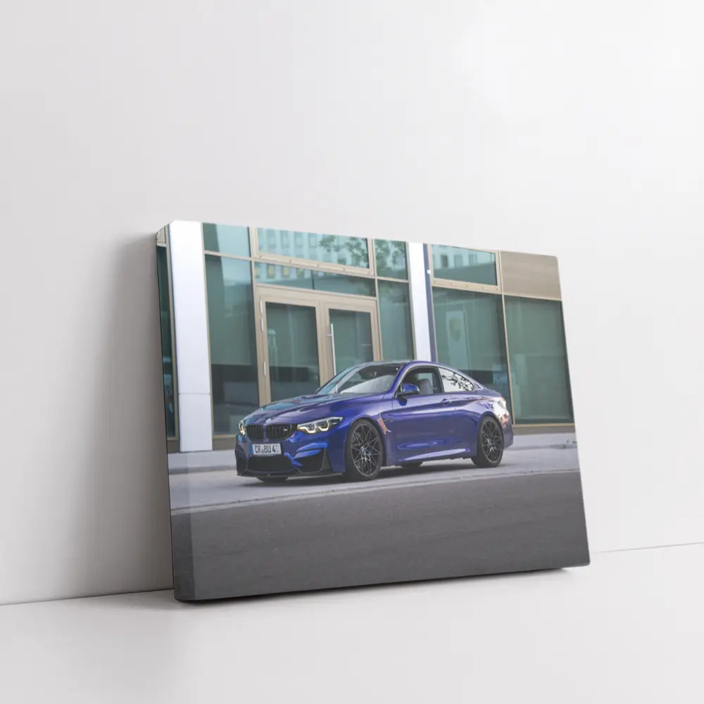 BMW M4 Blue Coupe Urban Street Scene – Wall Art