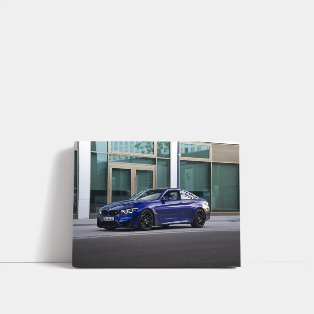 BMW M4 Blue Coupe Urban Street Scene – Wall Art