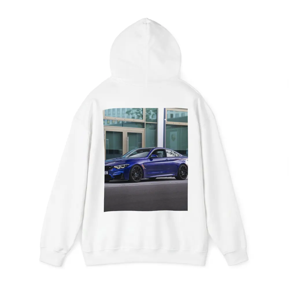 BMW M4 Blue Coupe Urban Street Scene – Hoodies