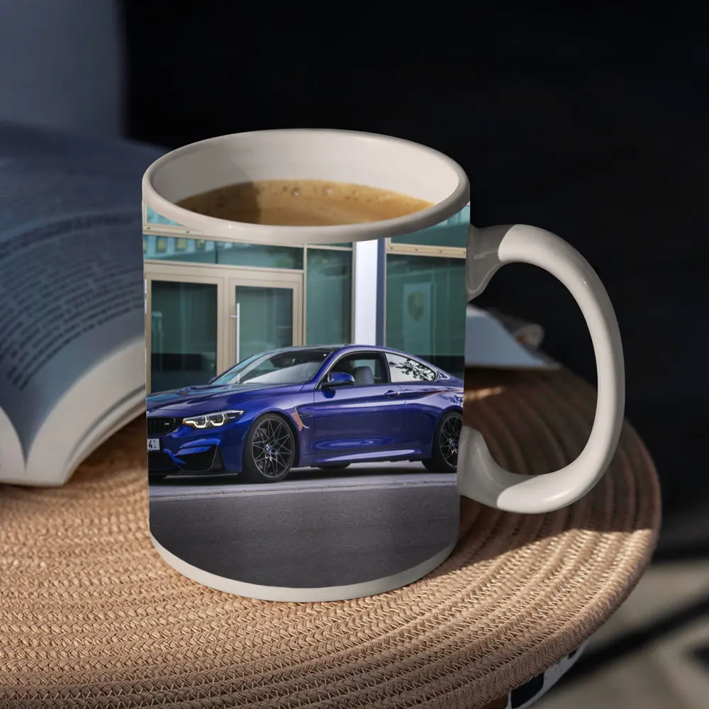 BMW M4 Blue Coupe Urban Street Scene – Mugs