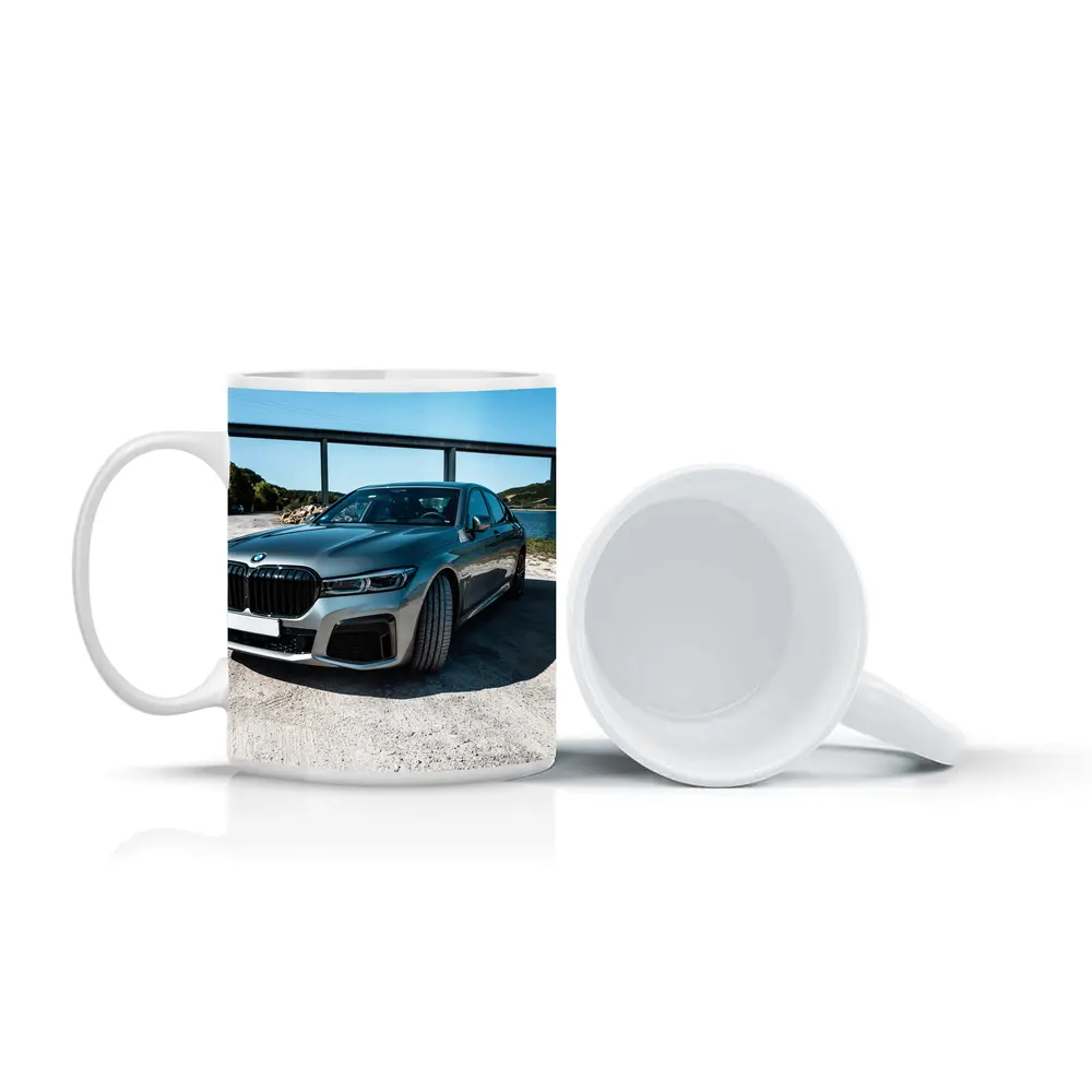 BMW Seven Series Gray Sedan by River – Mugs