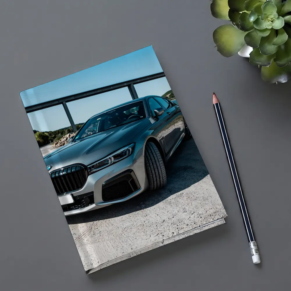 BMW Seven Series Gray Sedan by River – Notebooks