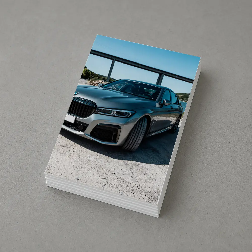 BMW Seven Series Gray Sedan by River – Postcards
