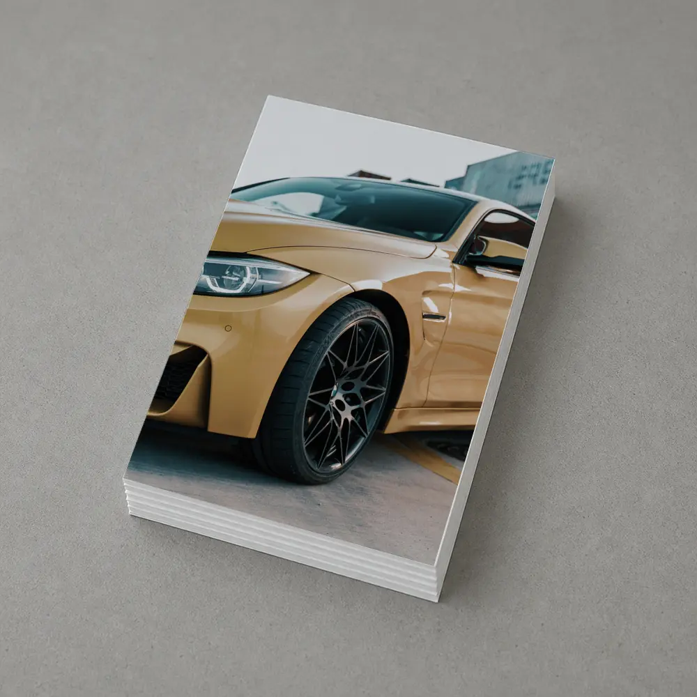 BMW M4 Gold Coupe Industrial Port Setting – Postcards