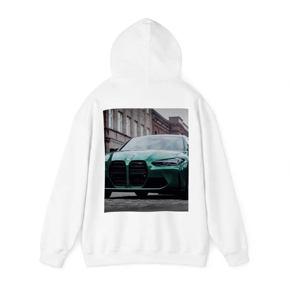 BMW M3 Green Sedan Urban Street Scene – Hoodies