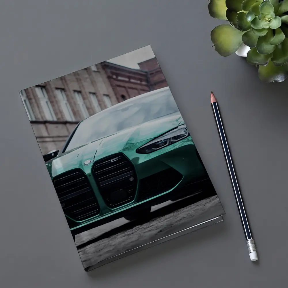 BMW M3 Green Sedan Urban Street Scene – Notebooks