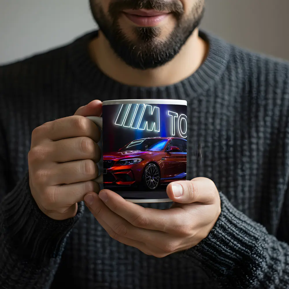 BMW M2 Red Coupe M Town Neon – Mugs