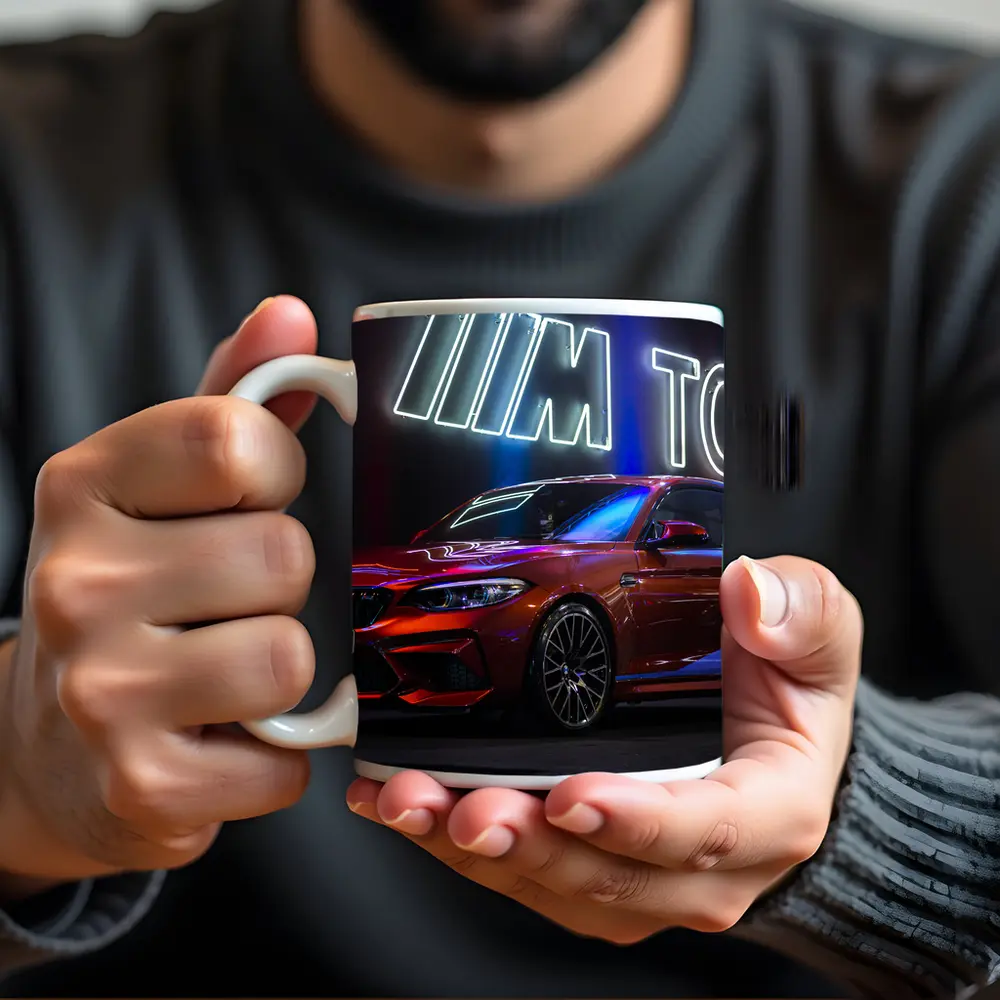 BMW M2 Red Coupe M Town Neon – Mugs