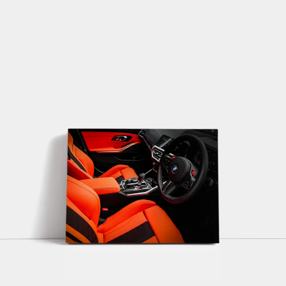 BMW M3 Interior Orange Black Sport Cabin – Wall Art