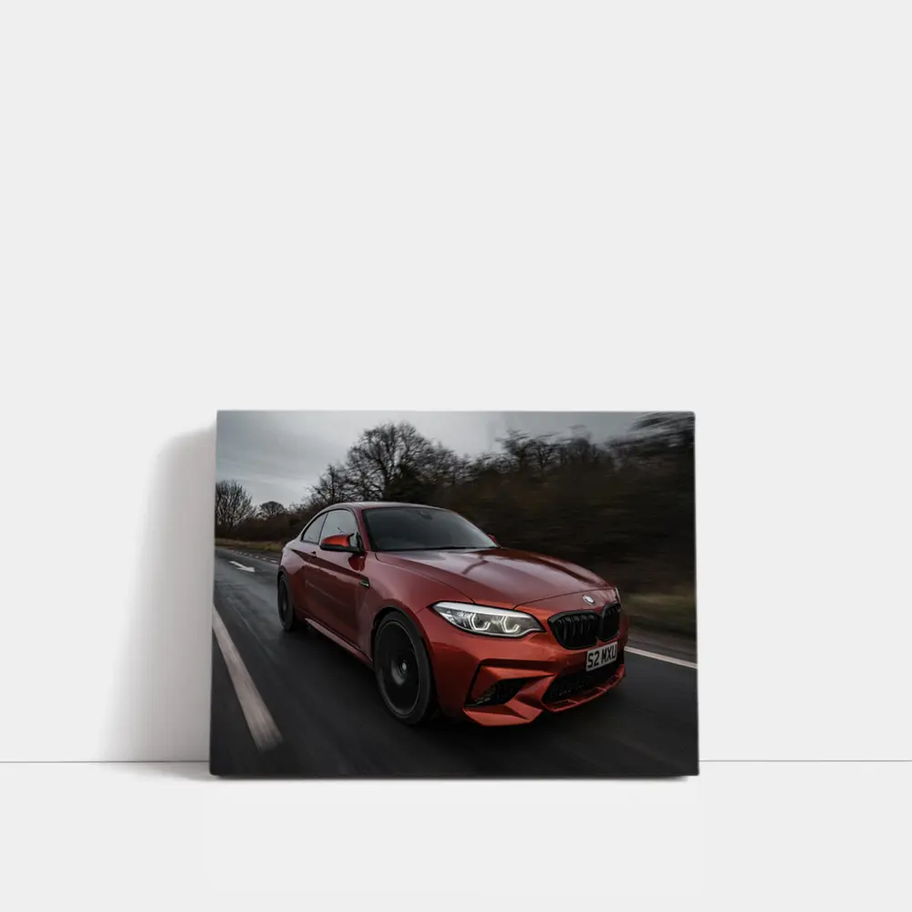 BMW M2 Coupe Racing On Wet Road – Wall Art