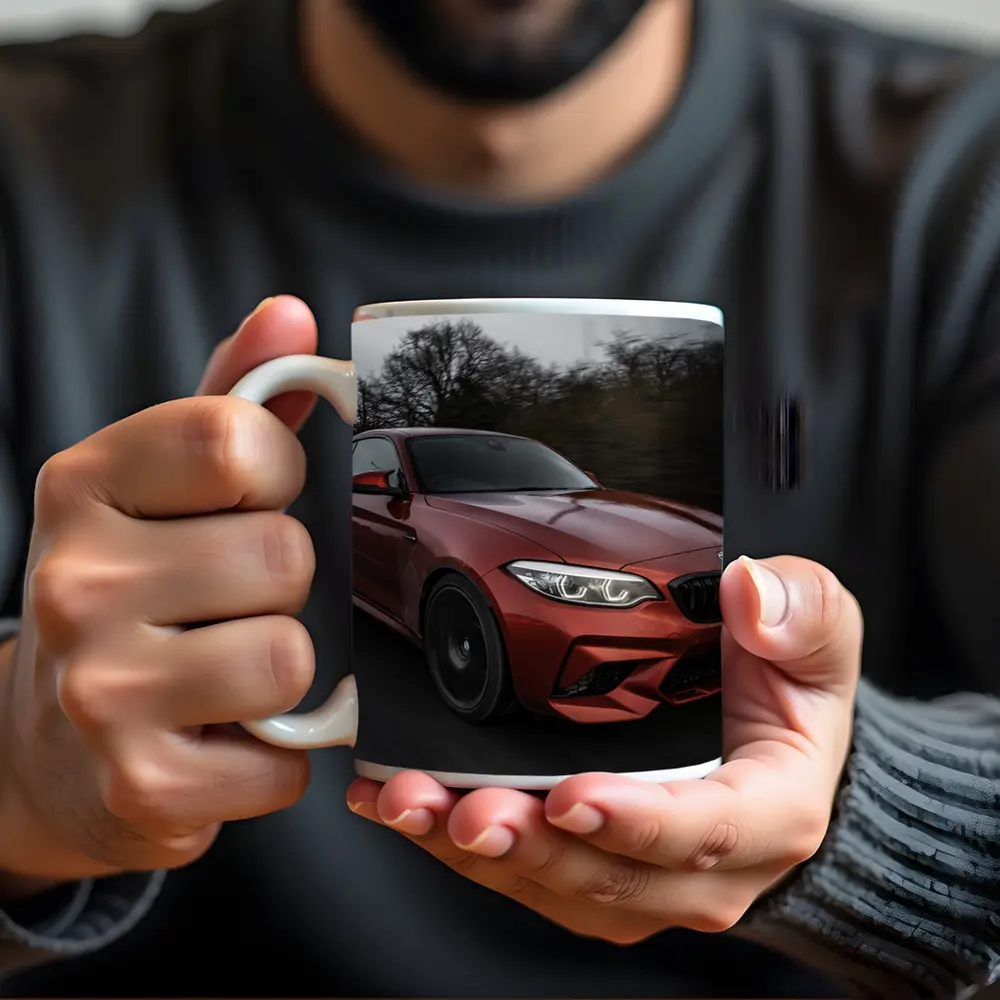 BMW M2 Coupe Racing On Wet Road – Mugs
