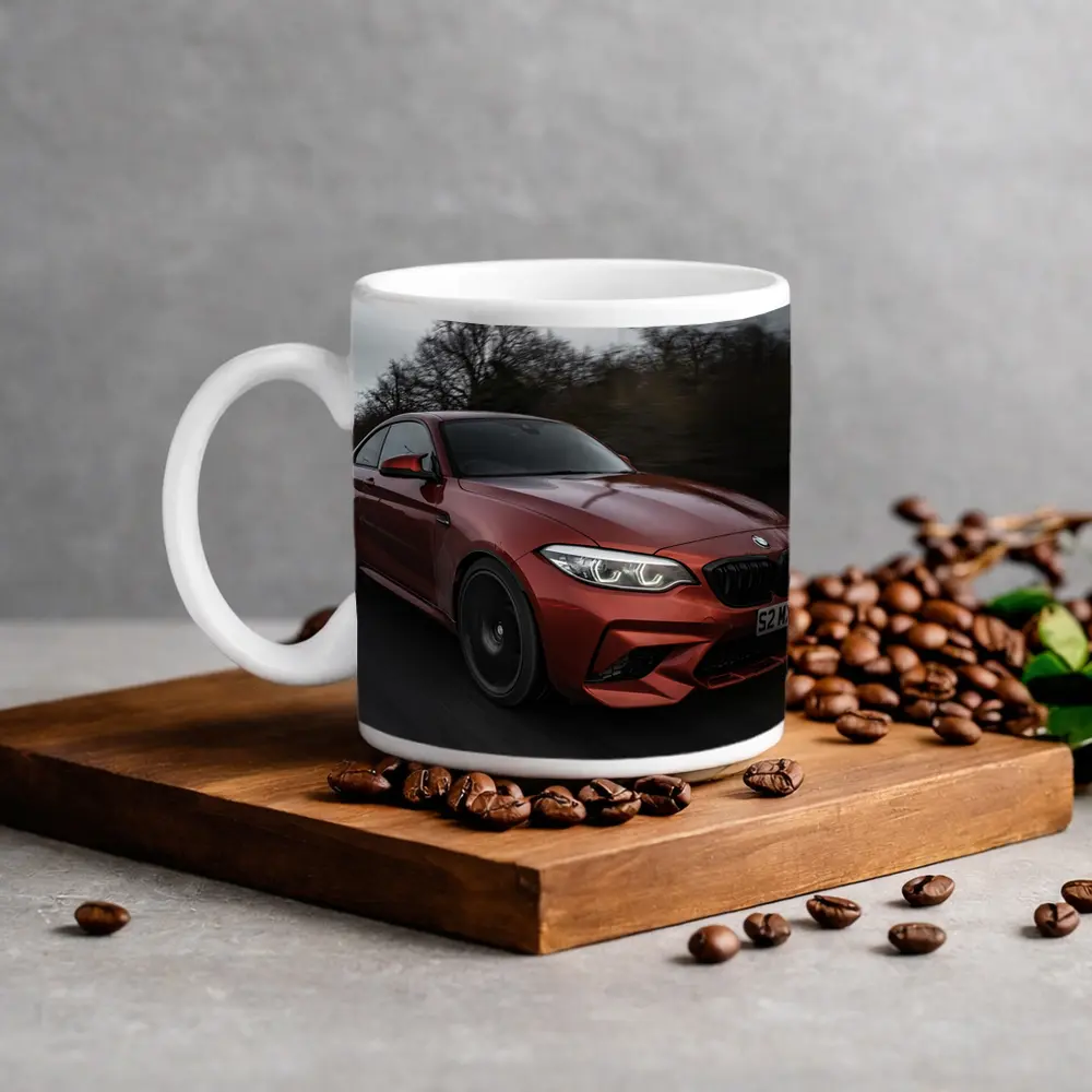 BMW M2 Coupe Racing On Wet Road – Mugs