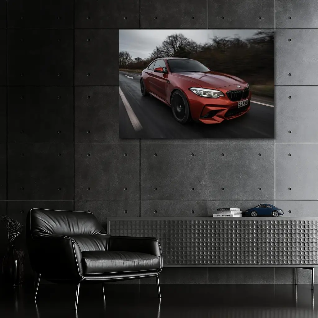 BMW M2 Coupe Racing On Wet Road – Wall Art
