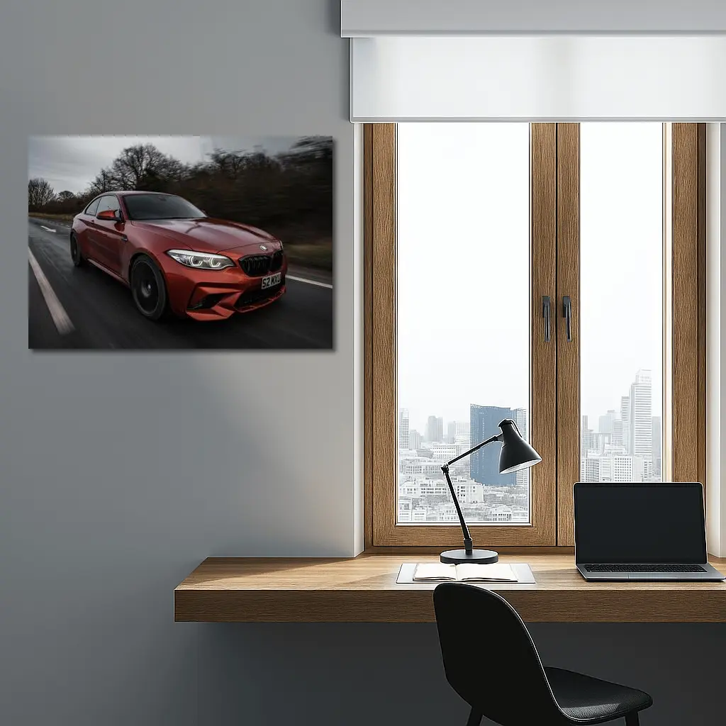 BMW M2 Coupe Racing On Wet Road – Wall Art