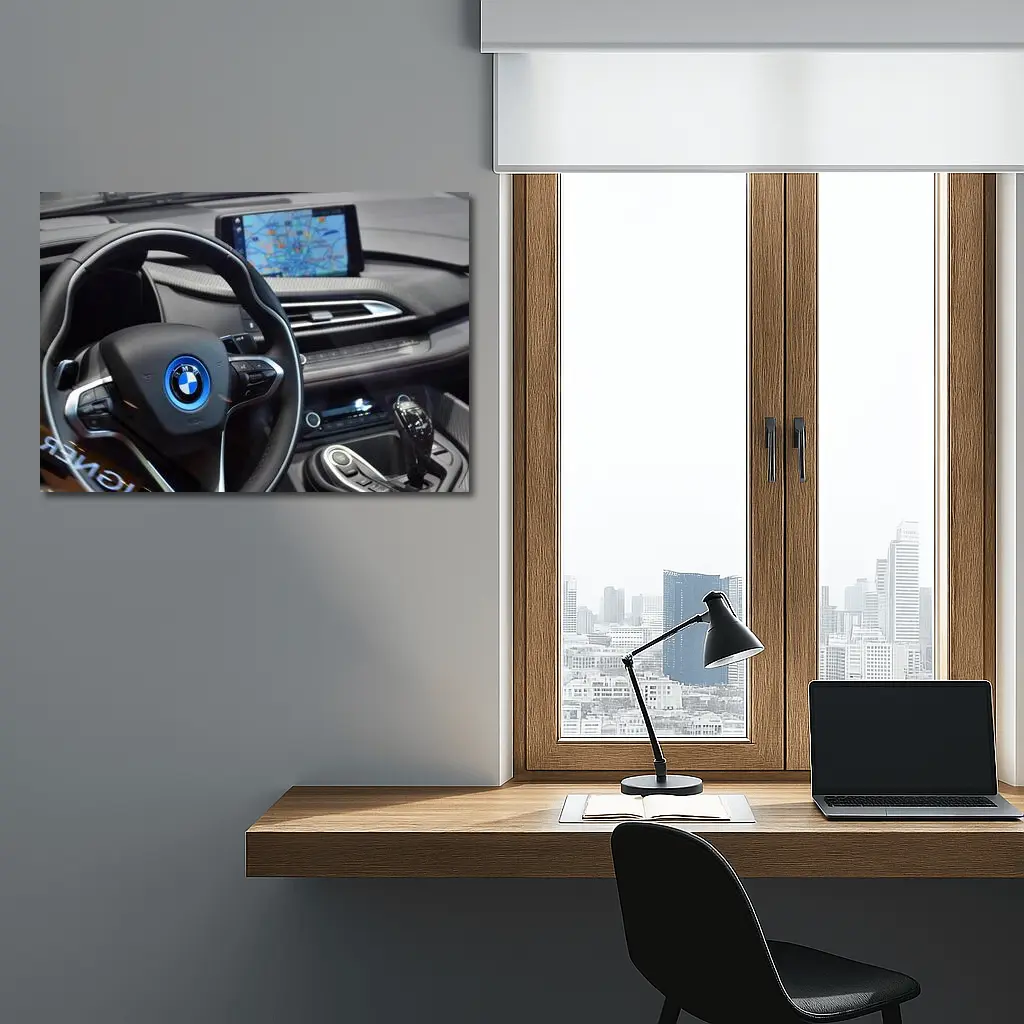 BMW i8 Interior Cockpit Dashboard Navigation View – Wall Art