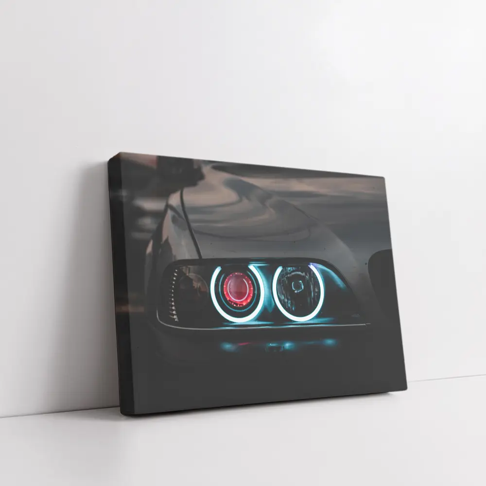 BMW E46 Angel Eyes Headlight Dark Night – Wall Art